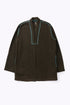 Jacket in faux fur with embroidery on the back